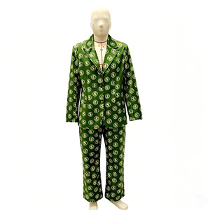 <span class=keywords><strong>Costume</strong></span> da Pimp con Stampa del Simbolo del Dollaro Verde, Completo a 2 Pezzi, Unisex per Adulti, Outfit Retrò da Gangster per Halloween e Carnevale - Product Image 1
