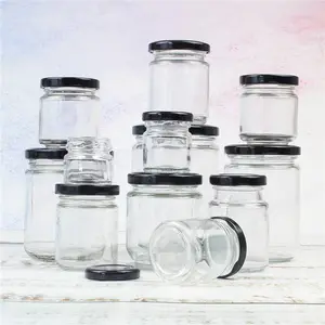 Groothandel Diverse Maten Mini Ronde Vorm Glas Jam Jelly Glazen Pot Met Metalen Deksel