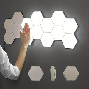 Creative Smart Removable Hexagonal <strong>Wall</strong> Lamp Quantum Modular Touch <strong>Hexagon</strong> Geometry Splicing Hex Honeycomb White LED Night <strong>Light</strong> - Product Image 1