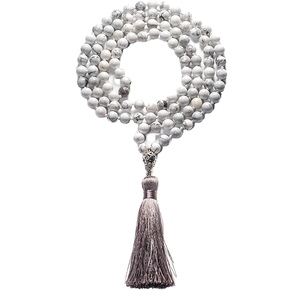 Collier de prière Mala 108 perles de 8 mm en pierres d'agate naturelles, chaînes de perles pour fête islamique - Product Image 1