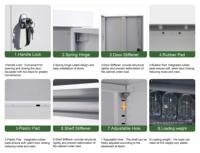 Armoire de classement en acier à 2 portes, verrouillable, avec étagères réglables, pour bureau, maison ou école