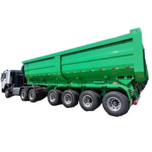 4 Assige Hydraulische Cilinders Zijkipper Kantelende Dump Semi Vrachtwagen Aanhangwagen In Senegal Dakar