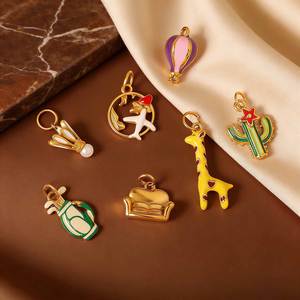 Fabricants <span class=keywords><strong>de</strong></span> bijoux, breloques personnalisées en acier inoxydable plaqué or 18 carats, DIY, <span class=keywords><strong>golf</strong></span>, badminton, tennis, pendentif personnalisé pour la fabrication <span class=keywords><strong>de</strong></span> bijoux - Product Image 3