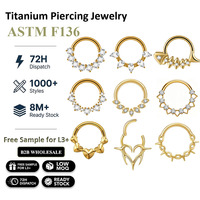 Bijoux de piercing Freya : Anneaux de nez segmentés, boucles d'oreilles ouvertes sans soudure, bijoux de piercing articulés pour hélix, cartilage, conque, lobe, daith