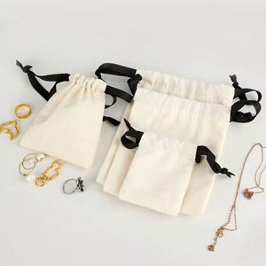 Small Promotion Storage <b>Pouch</b> Custom Logo Printed Cotton <b>Pouch</b> <b>Drawstring</b> Bag Organic Cotton Packing <b>Pouch</b> With Black Ribbon - Product Image 6