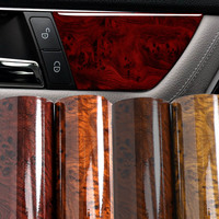 Pegatina Decorativa para Interiores de Automóviles de 0.3*50m, Película de Grano de Madera Simulada con Efecto Ojo de Pájaro, Superficie Brillante y Gruesa, Calcomanía para Modificación de Interiores de Automóviles