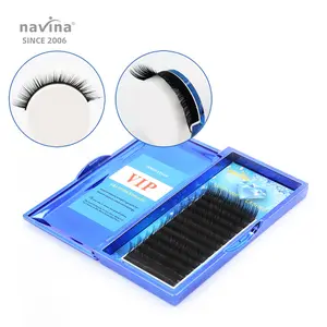 Navina 0.07 Extremely Soft Faux Mink Russian Eyelash Extension Dark Matte Black Eyelashes Volume Individual Lash Extensions