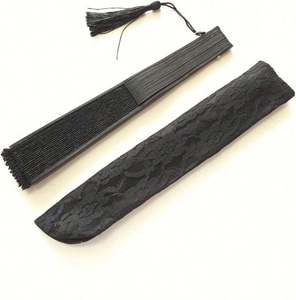 Abanico de Mano de Seda de Bambú de 21 cm como Regalo Souvenir, Abanico de Encaje - Product Image 2