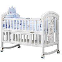 Lit Bébé En Gros Multifonctionnel Pin Blanc Style Européen Bois Massif Extérieur Lit Balançoire Lit De Bébé En Bois Luxe