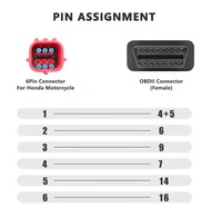 Cable Adaptador OBD 2 Hembra a 6 Pines, 16 Pines para Motocicletas Honda con 1 Año de Garantía, Lector de Códigos