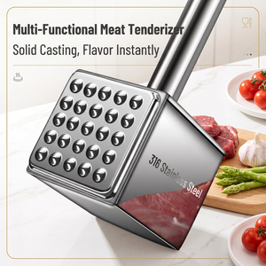 316 Edelstahl Fleischklopfer Doppelseitiger Quadratischer Fleischhammer Küchenwerkzeug für Steak Rindfleisch Hähnchen - Product Image 3