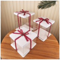 Boîte d'Emballage et de Présentation en Plastique Transparent Haute pour Gâteaux, Pâtisseries, Mariages et Cadeaux - Vente en Gros