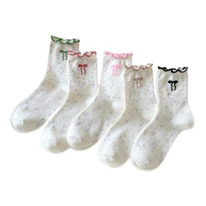 Cute Cartoon Ankle Socks Women Ruffled <b>Edge</b> Breathable Polyester Fiber Animal Patterns Student Korean Style Fashion Socks - Product Image 5