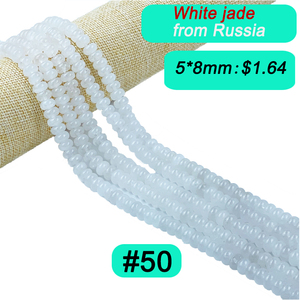 Accesorios pulsera de jade piedras y cristales Piedra Natural 5*8mm Jade blanco <span class=keywords><strong>Ábaco</strong></span> cuenta Piedra Natural cuenta suelta - Product Image 1