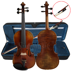 <span class=keywords><strong>Violon</strong></span> professionnel Sinomusik de haute qualité, brun foncé, entièrement fait à la main, peint à l'huile, avec peau ancienne cassée HVA08B - Product Image 1