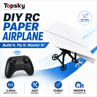 TOPSKY TOYS Kit d'avion en papier télécommandé 2,4 GHz DIY avec télécommande et lumières pour enfants, cadeau STEM, modèle 523231 pour les écoles