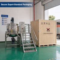 Machine de fabrication cosmétique en acier inoxydable avec moteur AC, boîte de vitesses, agitateur à cisaillement élevé, mélangeur chauffant et refroidissant, homogénéisateur pour liquides