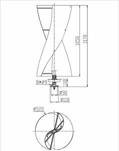 Kit éolien à axe vertical 500W 1kW 2kW 3kW 12V 24V 48V pour énergie renouvelable, générateur d'énergie éolienne à énergie libre - Product Image 2