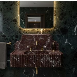 Wastafel Kamar Mandi Marmer Newstar Custom Rosa Levanto, Wastafel Marmer Rosso Lepanto, Wastafel Marmer Model Vessel - Product Image 3