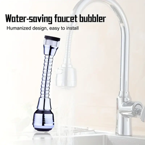 Diffuseur d'eau rotatif à 360 degrés en laiton, économiseur d'eau, filtre pour robinet de cuisine, aérateur argenté moderne, best-seller - Product Image 2