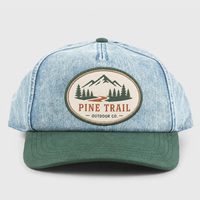 Casquette de baseball personnalisée avec logo brodé, style Dad Hat, bicolore bleu denim, non structurée, 5 panneaux, vente en gros, directement de l'usine, OEM