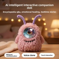 Robot compagnon émotionnel transfrontalier en peluche IA, poupée porte-clés électronique interactive vocale intelligente, rembourrée en coton PP 14