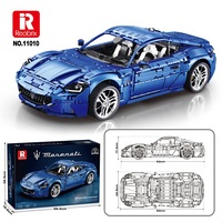 Ensemble de briques à assembler en plastique Reobrix 11010 Voiture de course bleue 5480 pièces, modèle de voiture de sport MOC, jouets de construction éducatifs pour enfants