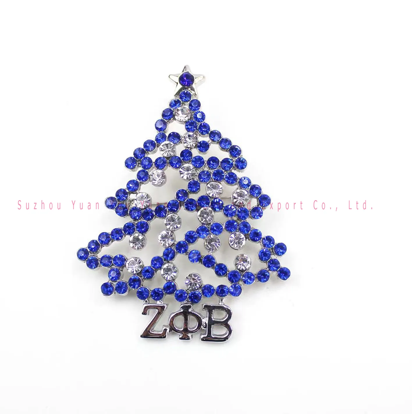 2.5x2 inch đồ trang sức thời trang Zeta phi Beta Xmas cây trâm Pin