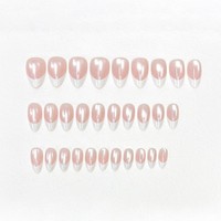 Y81 Kaixin – Faux ongles courts en amande à presser, rose nude, blanc laiteux, French manucure brillante, couvrance totale, réutilisables
