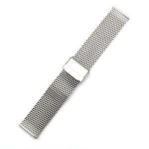 Cinturino per Orologio <span class=keywords><strong>in</strong></span> <span class=keywords><strong>Acciaio</strong></span> Inossidabile a Rete con Fibbia a Doppia Chiusura, Spessore Filo 1.0, Misure 18 20 22 24 mm - Product Image 3