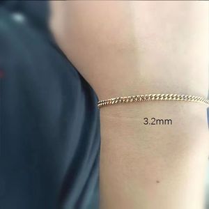Xinfly 3.1mm 4.2mm 5.3mm 2023 Luxury Trending Customizable Brand Classic <b>Men</b> Women Unisex Pure 18K Gold Cuban Bracelet - Product Image 4
