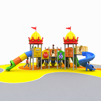 Structure de jeu extérieure de qualité commerciale sur mesure en forme de château de conte de fées pour maternelle, école, parc