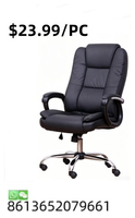 Chaise de jeu de course de bureau ergonomique en cuir noir à dossier haut réglable