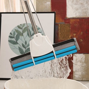 Fregona de esponja mágica de acero inoxidable Realida con función de borrador, fregona de esponja con escobilla de goma versátil para todos los tipos de limpieza de pisos - Product Image 3