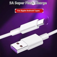 Câble flash TYPE-C de charge 5A super rapide compatible du fabricant, longueur de 2m pour Apple USB Phone Braid Earphone Vente en gros