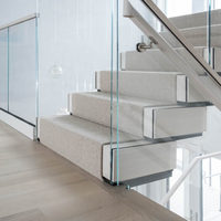 Escalier superposé sur mesure, escalier flottant en bois massif avec éclairage LED, structure en acier durable pour villa duplex