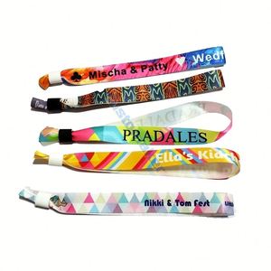 Bracelets en tissu promotionnels avec logo imprimé personnalisé, bracelets jetables colorés pour festival de musique, fête, événement - Product Image 4