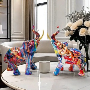 Lớn nóng bán sáng tạo graffiti thủ công mỹ nghệ nhựa Elephant đồ trang trí, cho nhà phòng khách lối vào TV Tủ trang trí - Product Image 1