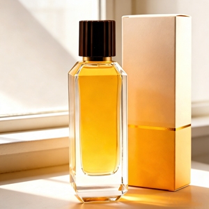 Delicado y lujoso frasco de perfume cuadrado alto de 100 ml, con atomizador y tapa, de diseño de alta calidad. - Product Image 1