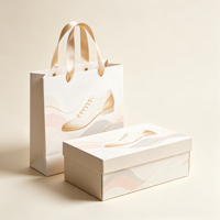 Ensemble de sacs en papier pour chaussures avec design imprimé personnalisé, écologique, boîtes d'expédition en carton ondulé avec impression de logo personnalisable