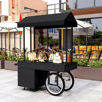 Puesto de Postres Metálico con Ruedas, Carrito Promocional Creativo para Exteriores, Desmontable y Ensamblable