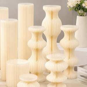 Soporte <span class=keywords><strong>de</strong></span> exhibición <span class=keywords><strong>de</strong></span> columnas para centros <span class=keywords><strong>de</strong></span> mesa, cilindro plegable <span class=keywords><strong>de</strong></span> cartón DIY con panel <span class=keywords><strong>de</strong></span> acrílico para telón <span class=keywords><strong>de</strong></span> fondo <span class=keywords><strong>de</strong></span> bodas al aire libre - Product Image 1