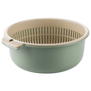 Double Layer Drain <b>Basket</b> Round Vegetable Fruit Washing Colander Kitchen Sink Strainer Set - Product Image 4