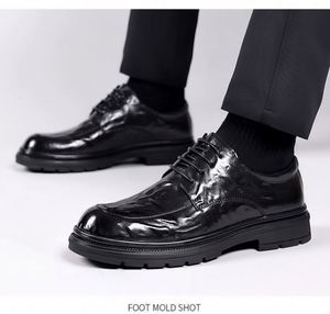 Zapatos de Cuero de Diseño de Lujo para Hombre, con Punta Cuadrada, Casuales de Negocios, Antideslizantes, Transpirables, Ligeros y de Alta Calidad para Oficina - Product Image 4