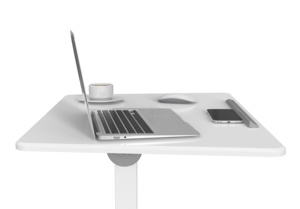 Bureau réglable en hauteur avec ressort à gaz ergonomique V-mounts, cadre métallique pliable, design moderne pour le bureau, la maison et les postes de travail - Product Image 3