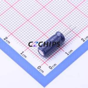 Condensateur électrolytique en aluminium à montage traversant ERM1VM470D12C75T, composant à montage traversant (THT), D5xL12mm 47uF 20% 35V 5mm - Product Image 2