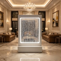Fontaine murale LED autoportante à cascade d'eau recirculante pour décoration intérieure de mariage, maison, hôtel et usage commercial