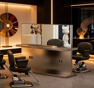 New High-end Internet Celebrity Hair Salon <b>Mirror</b> <b>Table</b> <b>Mirror</b> Hair Salon Hair Cutting <b>Mirror</b> Hair Salon Dedicated with Lighting - Product Image 1