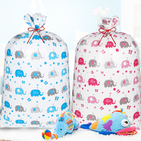 Sacs cadeaux en plastique en forme d'éléphant de dessin animé avec ruban rouge, emballage mignon pour les cadeaux de baby shower et de fête d'anniversaire