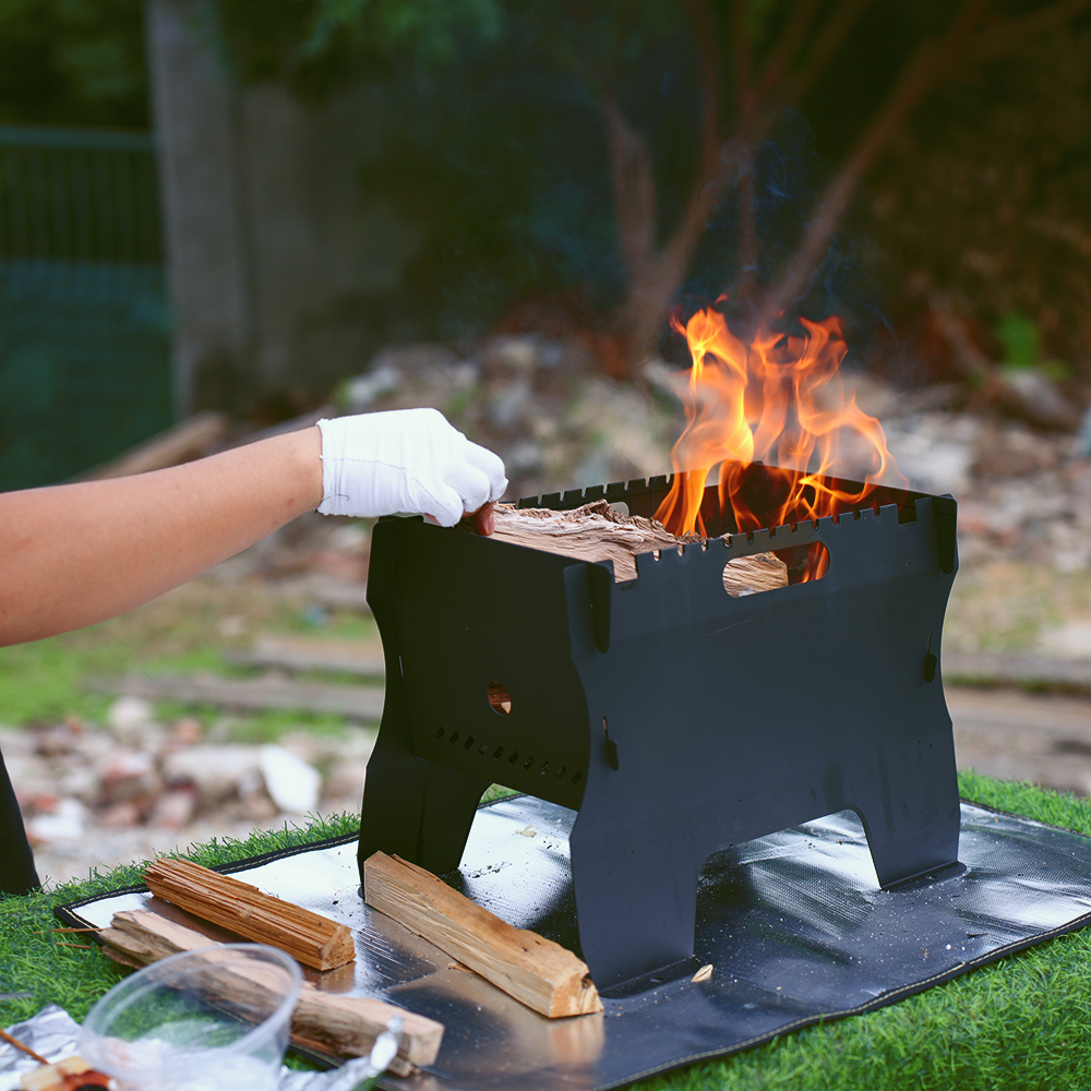 Pozo de fuego de mesa Chimenea interior portátil Decoración Calentadores al aire libre Mesa Barbacoa Parrilla de gas Pozo de fuego